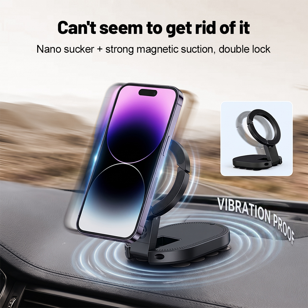 Ring Blank Adjustable - 360° Rotation 3‑In‑1 Suction Cup Magnetic