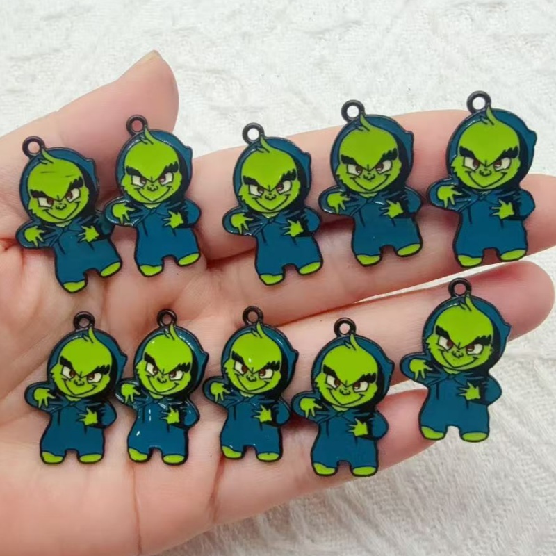 Jewelry Making Pendants - 10pcs alloy drip oil cartoon Christmas