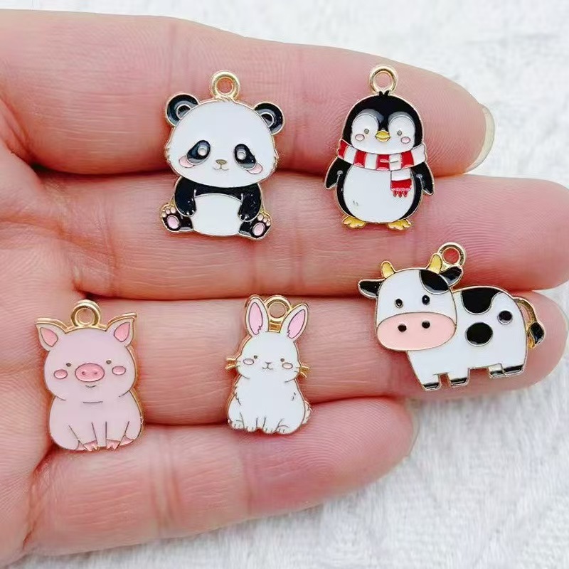 10pcs Cartoon Penguin Panda DI - Jewelry Making Pendants review and price