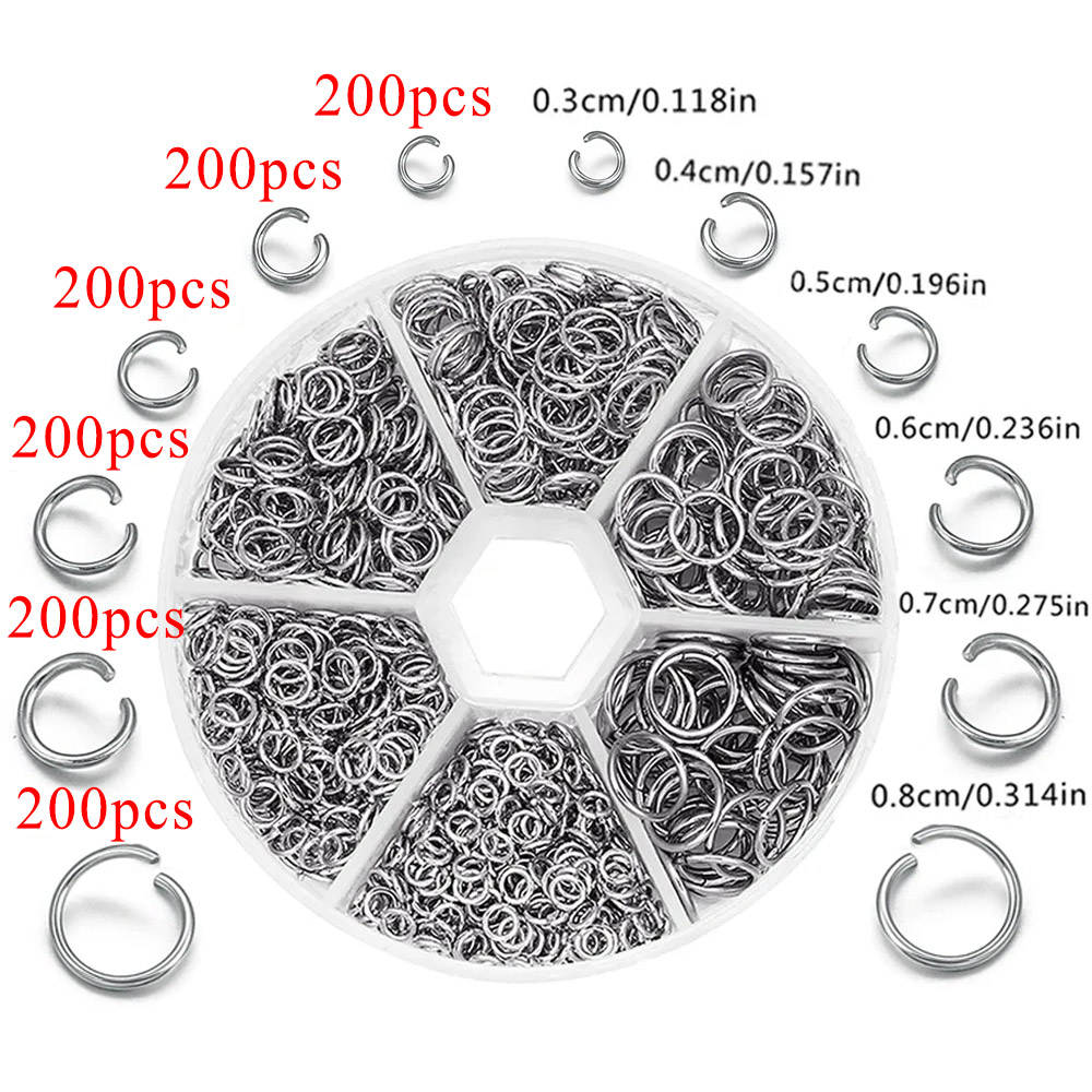 1200pcs Stainless Steel Jump R - Jewelry Making Closed Jump Rings review and price