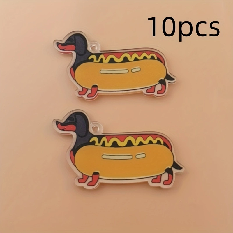 10pcs acrylic 2D new sausage d - Jewelry Making Pendants review and price