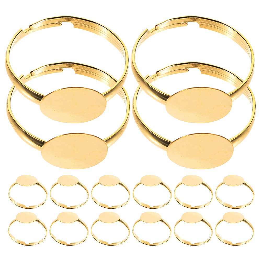50pcs Blank Ring Settings Flat - Ring Blank Adjustable review and price