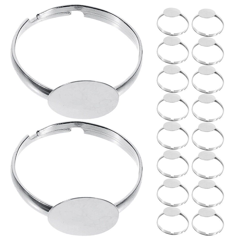 50pcs Blank Ring Settings Flat - Ring Blank Adjustable review and price