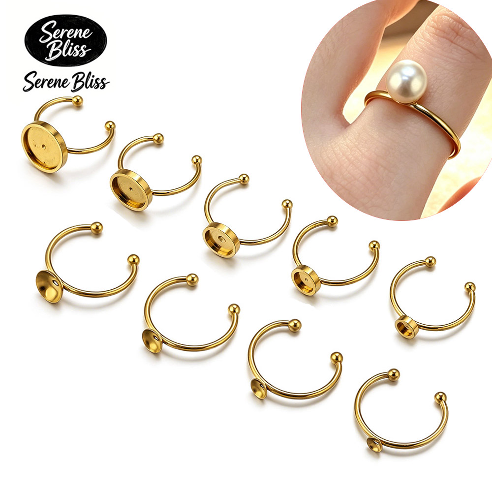 10pcs Stainless Steel Round Ad - Ring Blank Adjustable review and price