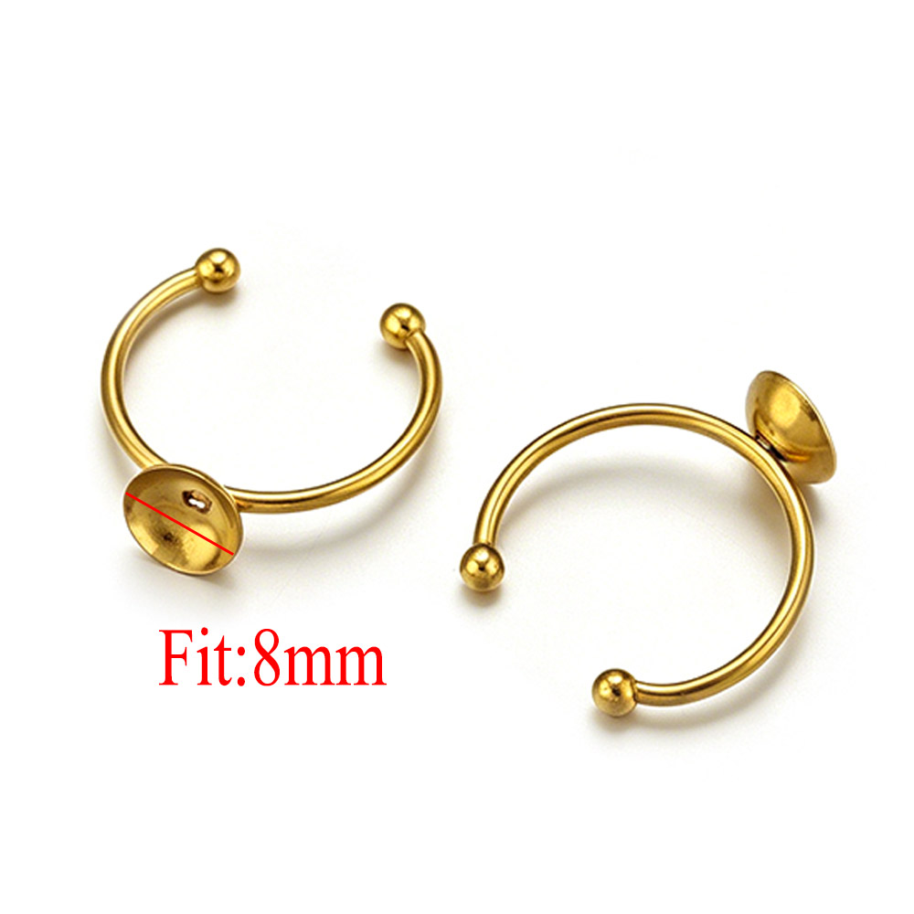 10pcs Stainless Steel Round Ad - Ring Blank Adjustable review and price
