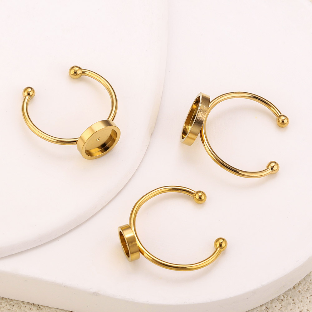 10pcs Stainless Steel Round Ad - Ring Blank Adjustable review and price