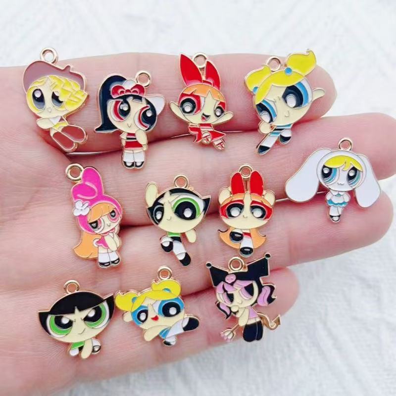 10pcs Alloy Oil-Dripping Carto - Jewelry Making Pendants review and price