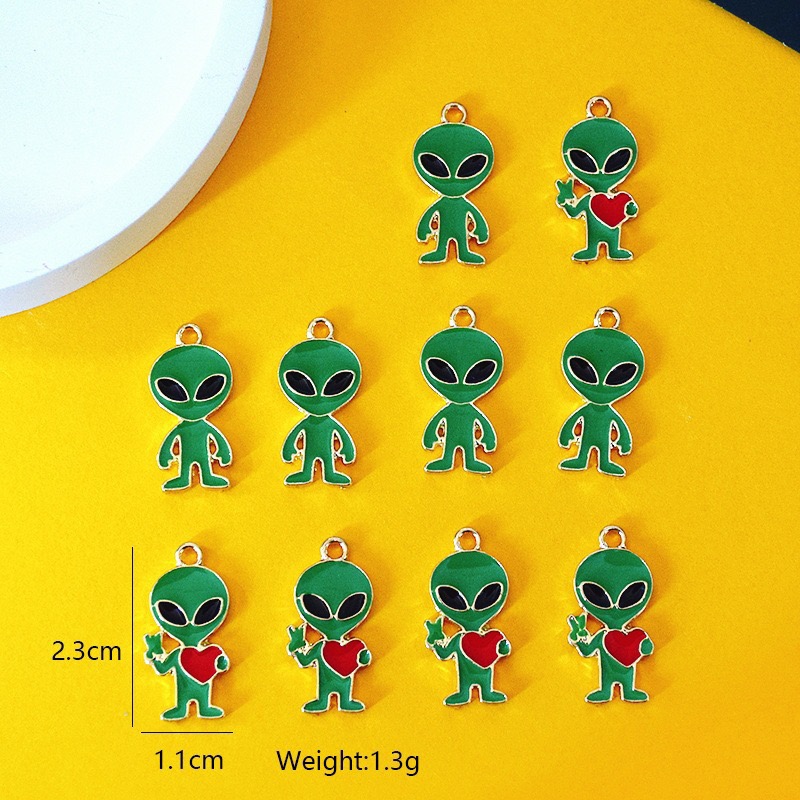 10pcs Simple Alien Alloy Drip  - Jewelry Making Pendants review and price