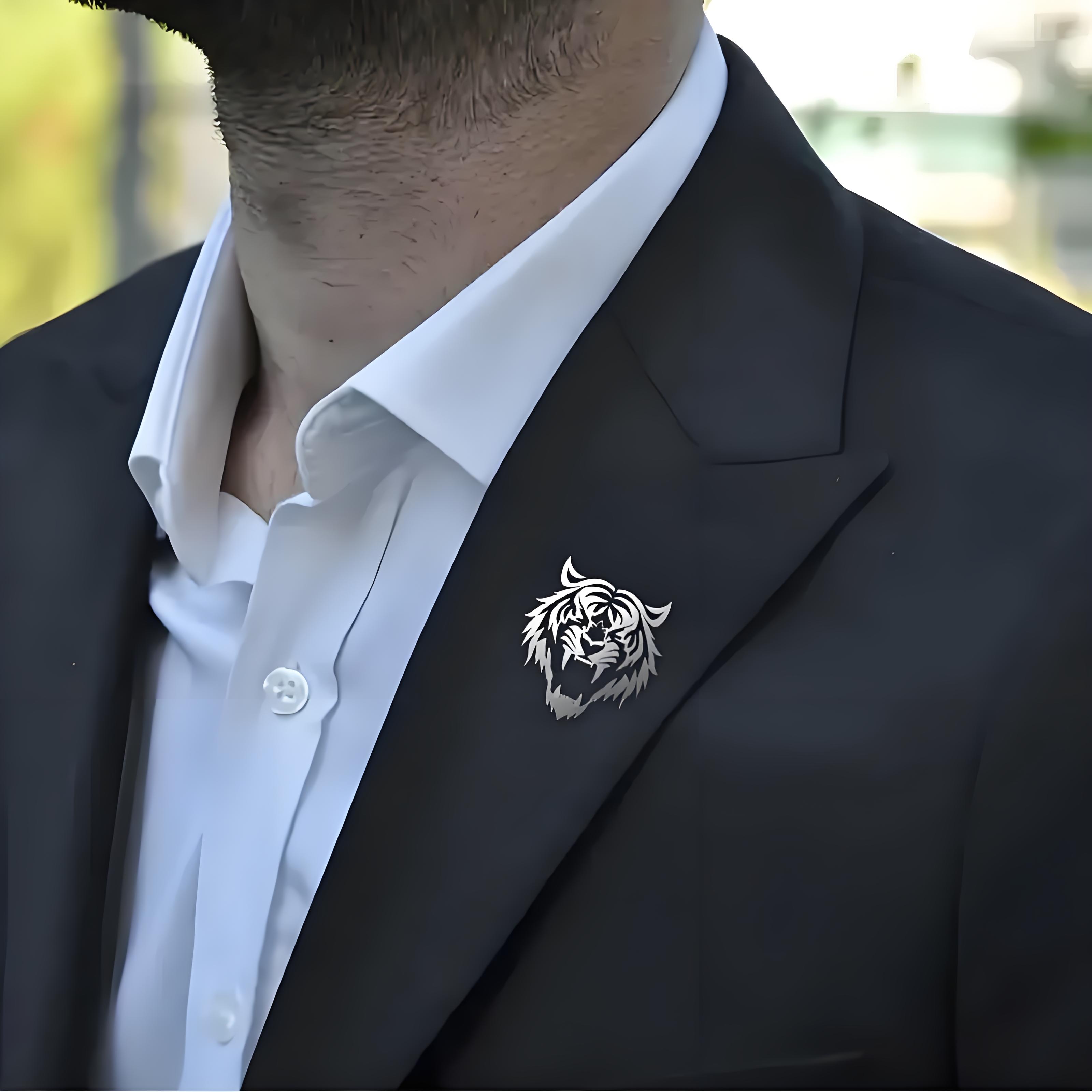 Men's Stainless Steel Tiger He - Jewelry Making Head Pins review and price