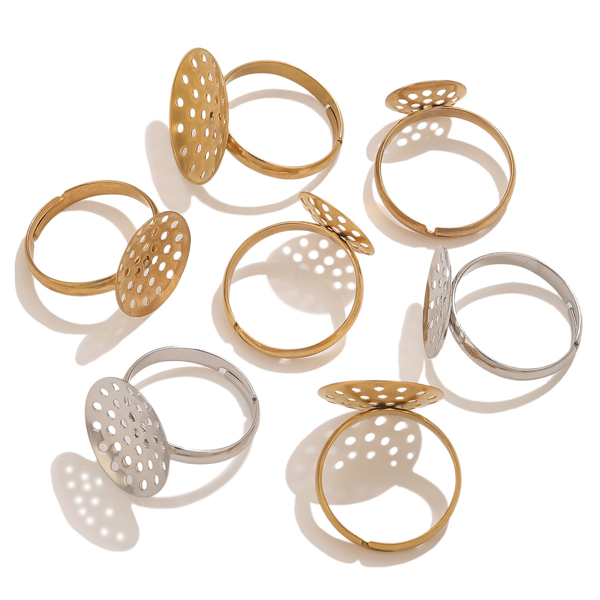 10pcs/lot Stainless Steel Ring - Ring Blank Adjustable review and price