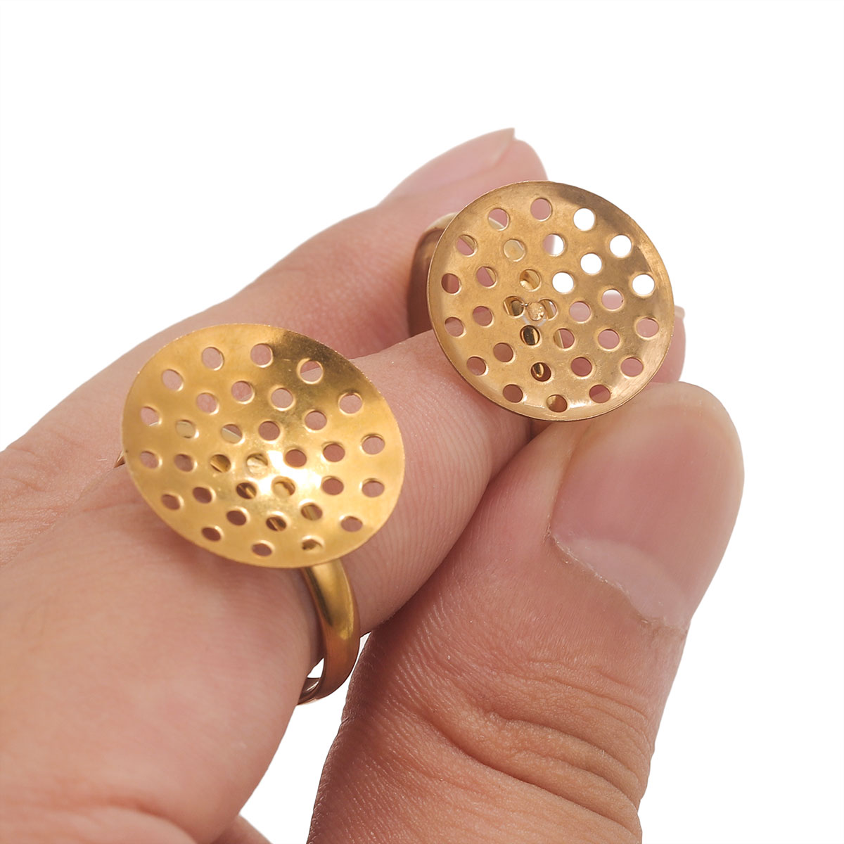 10pcs/lot Stainless Steel Ring - Ring Blank Adjustable review and price