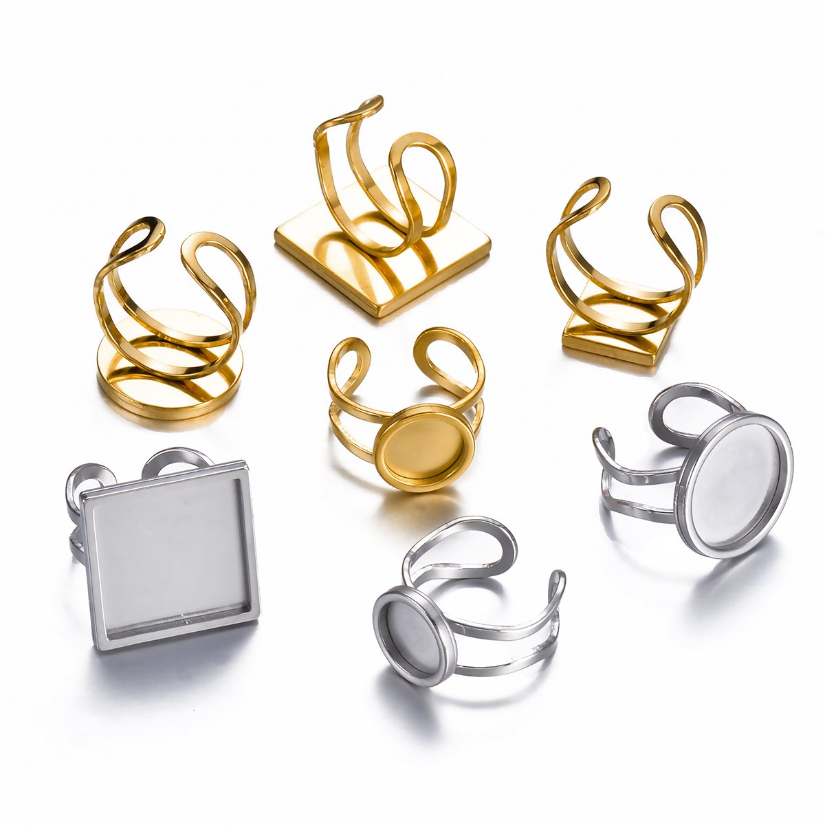 4PCS Stainless Steel Adjustabl - Ring Blank Adjustable review and price