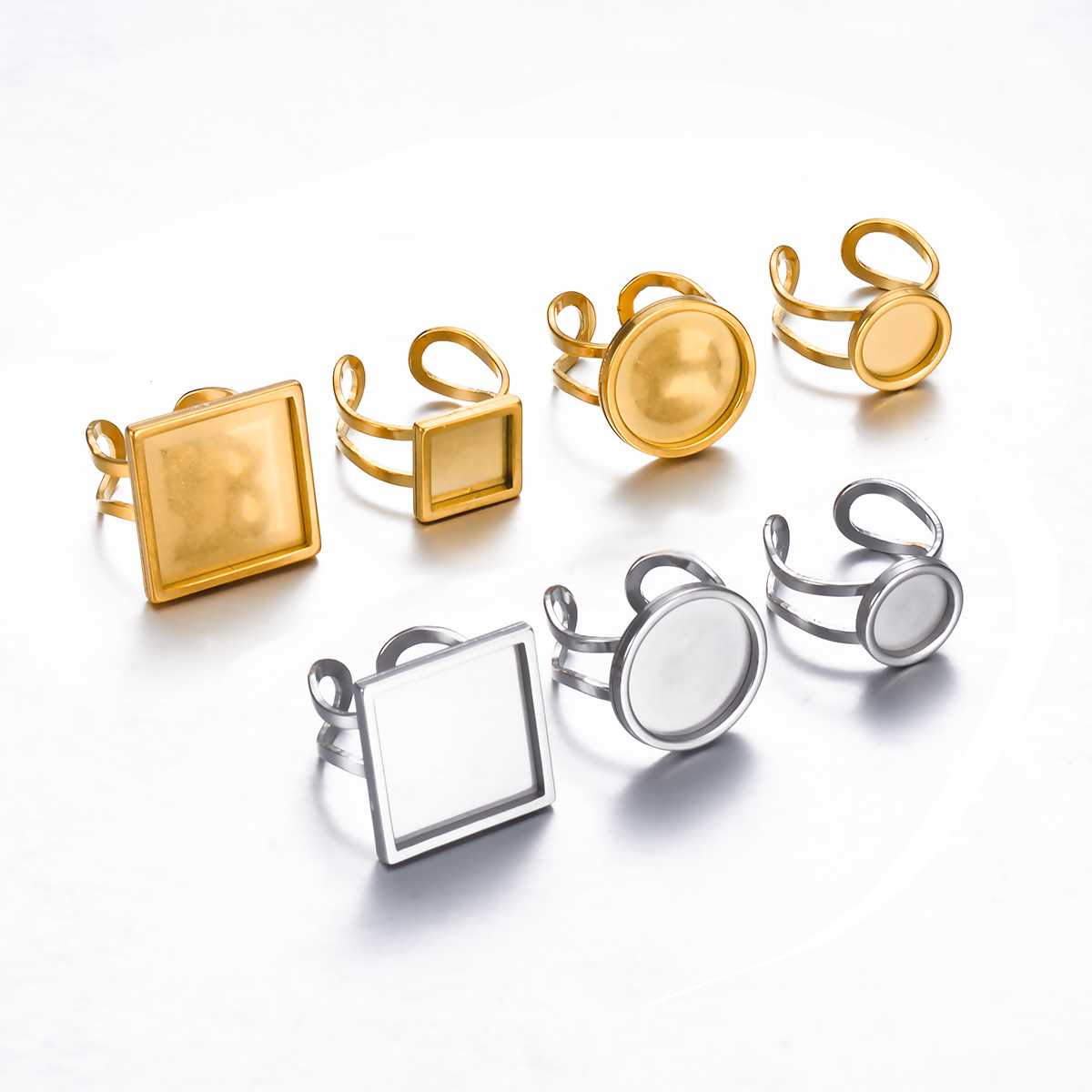 4PCS Stainless Steel Adjustabl - Ring Blank Adjustable review and price