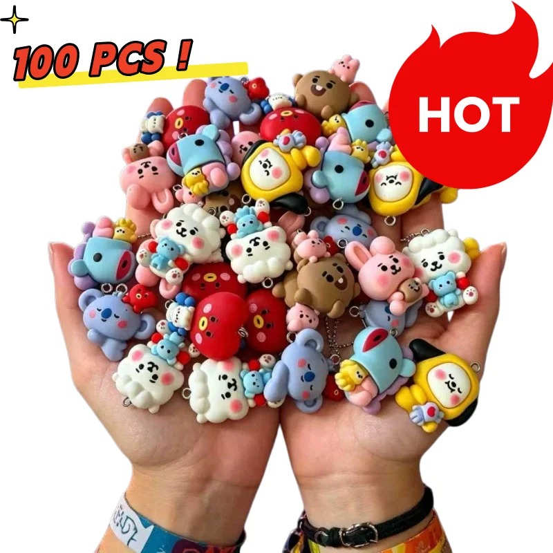 7pcs BT21 Resin Cartoon Charm  - Jewelry Making Pendants review and price