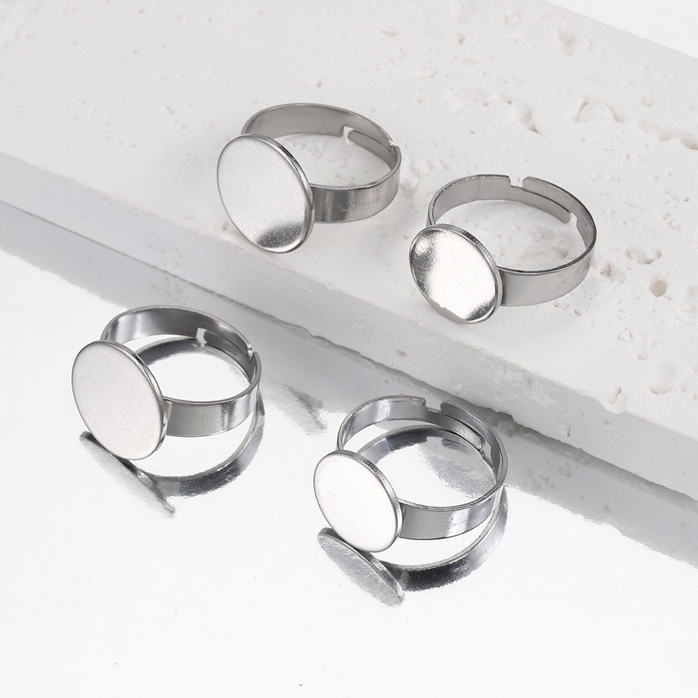 10 Pieces Stainless Steel Ring - Ring Blank Adjustable review and price