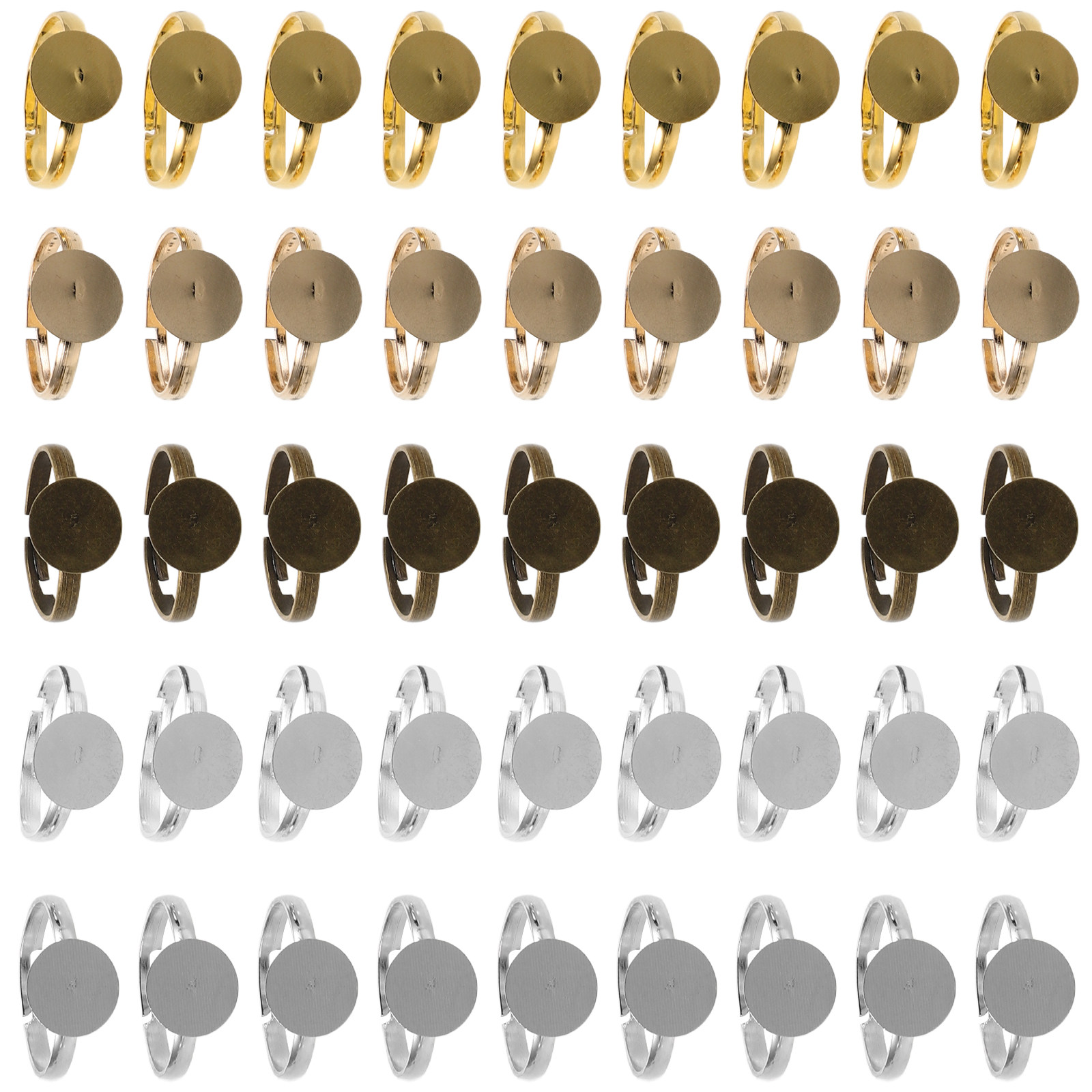 100Pcs Adjustable Metal Caboch - Ring Blank Adjustable review and price
