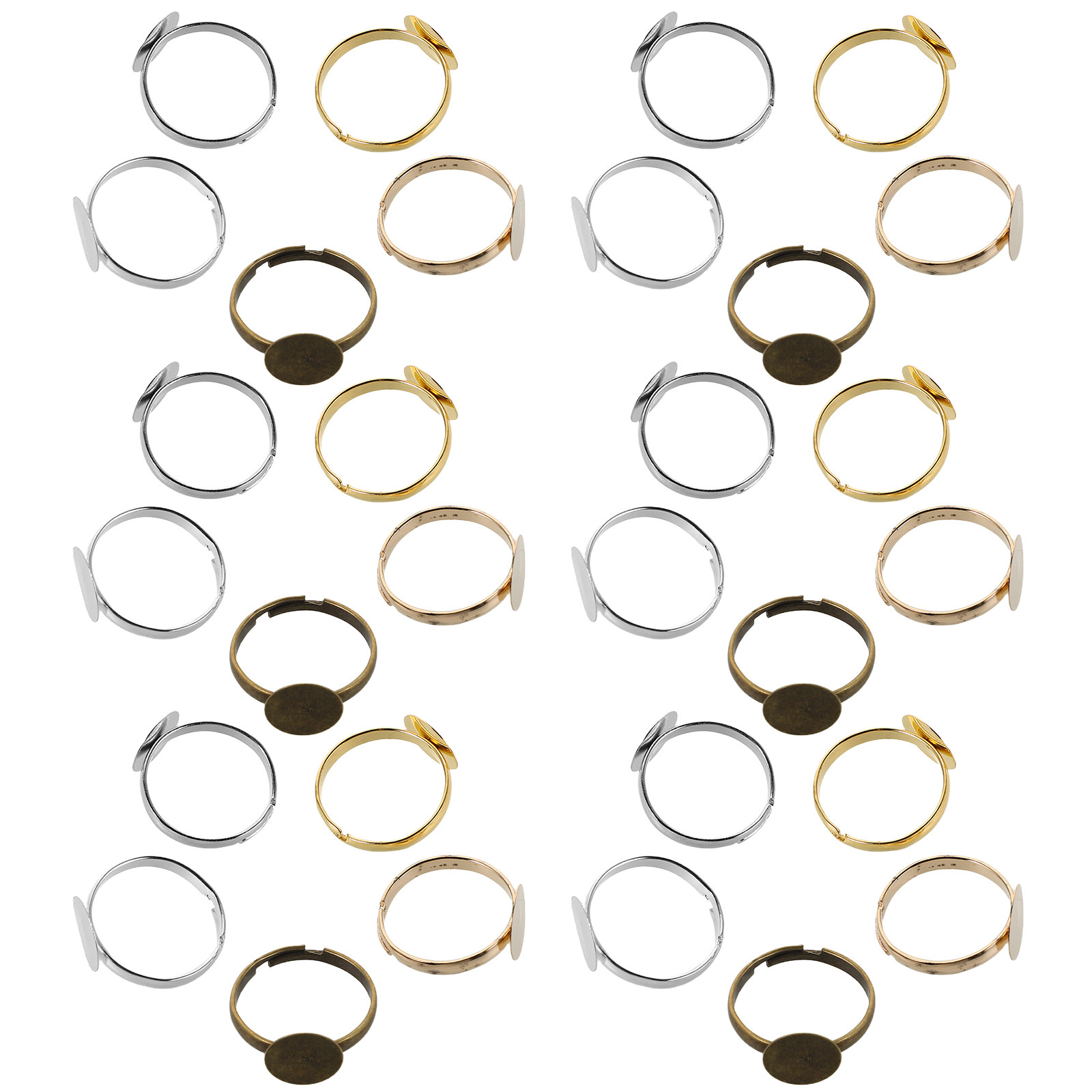100Pcs Adjustable Metal Caboch - Ring Blank Adjustable review and price