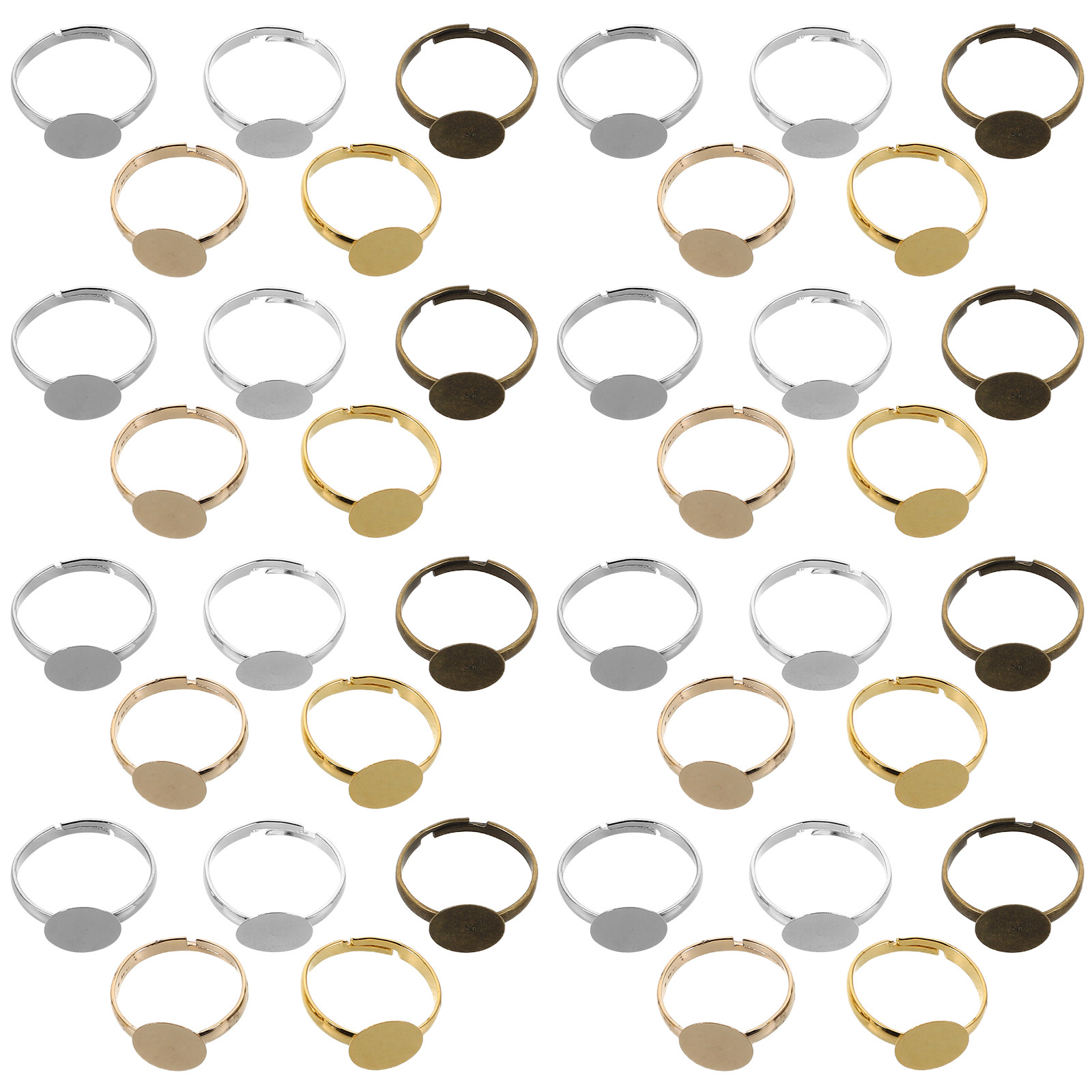 100Pcs Adjustable Metal Caboch - Ring Blank Adjustable review and price