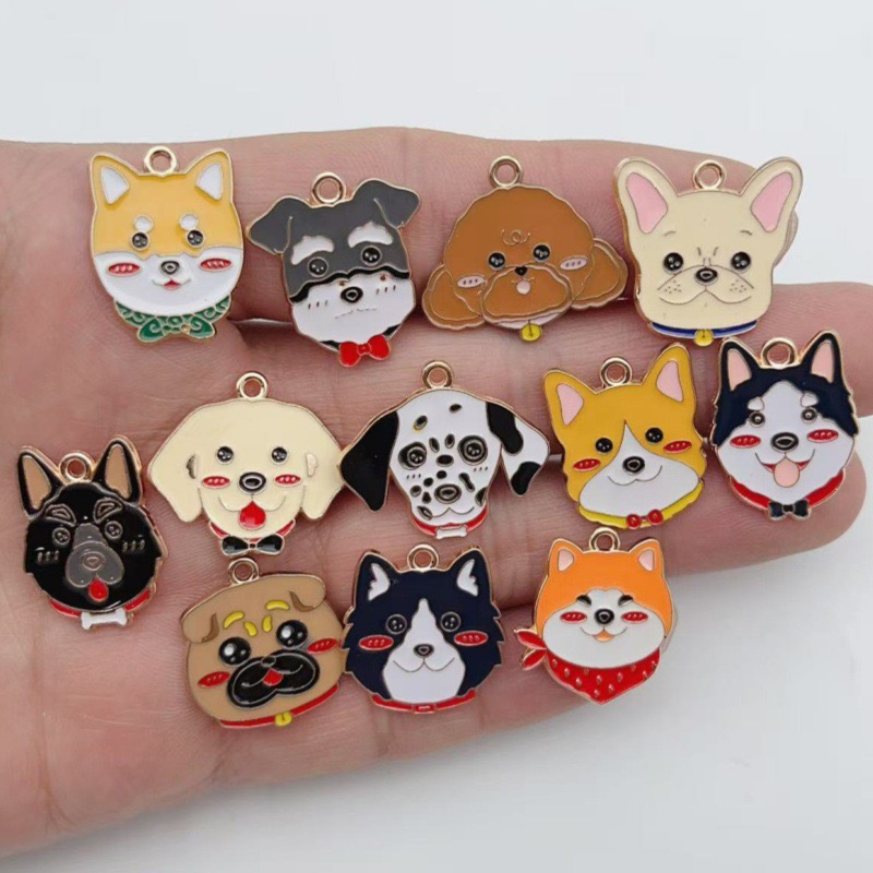 12pcs cartoon pet spotted dog  - Jewelry Making Pendants review and price