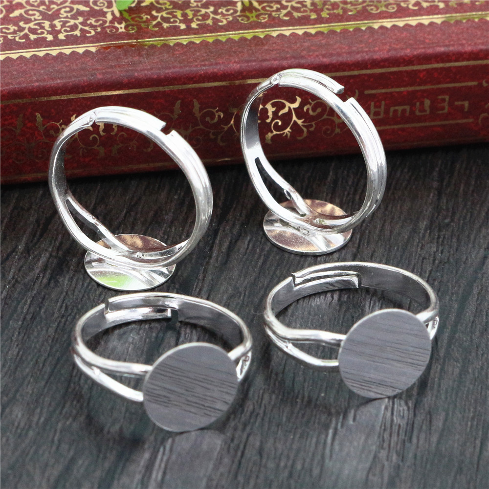 6/8/10/12mm 10pcs Silver Plate - Ring Blank Adjustable review and price