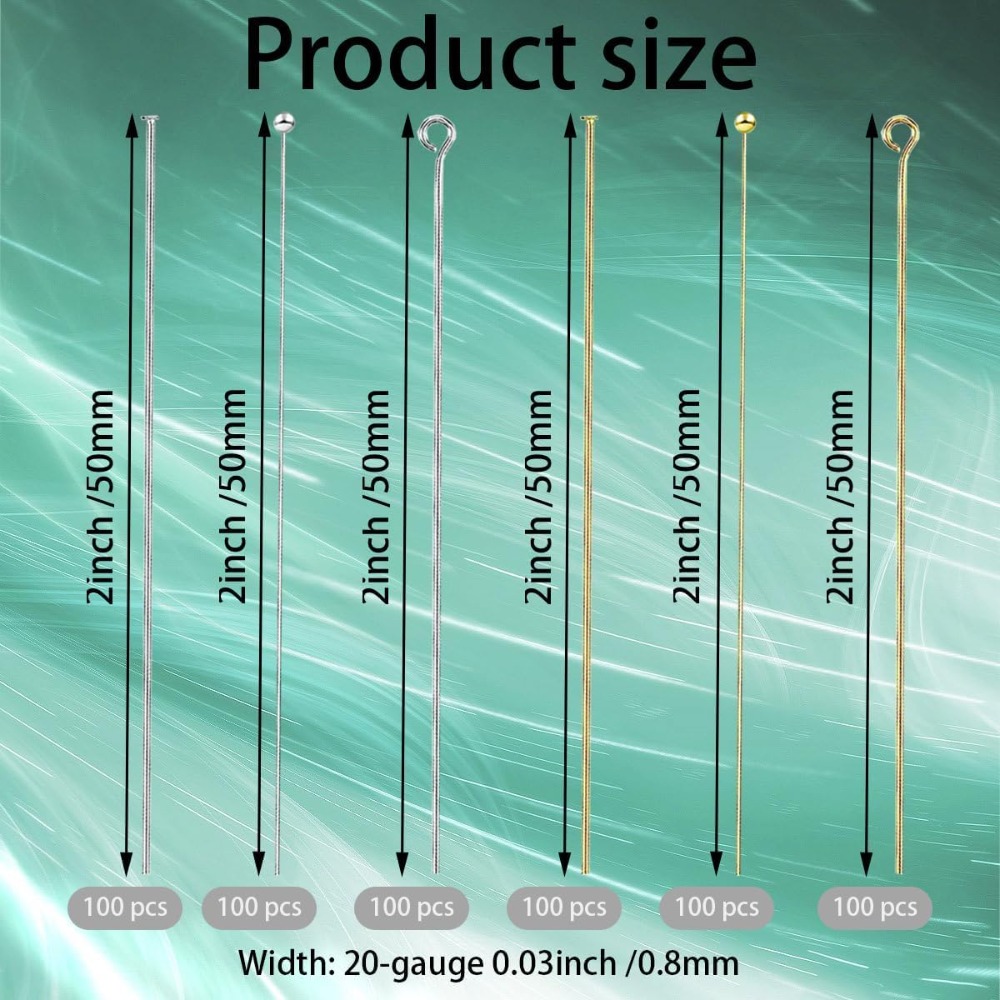 600pcs Flat Head Eye Bead Pins - Jewelry Making Head Pins review and price