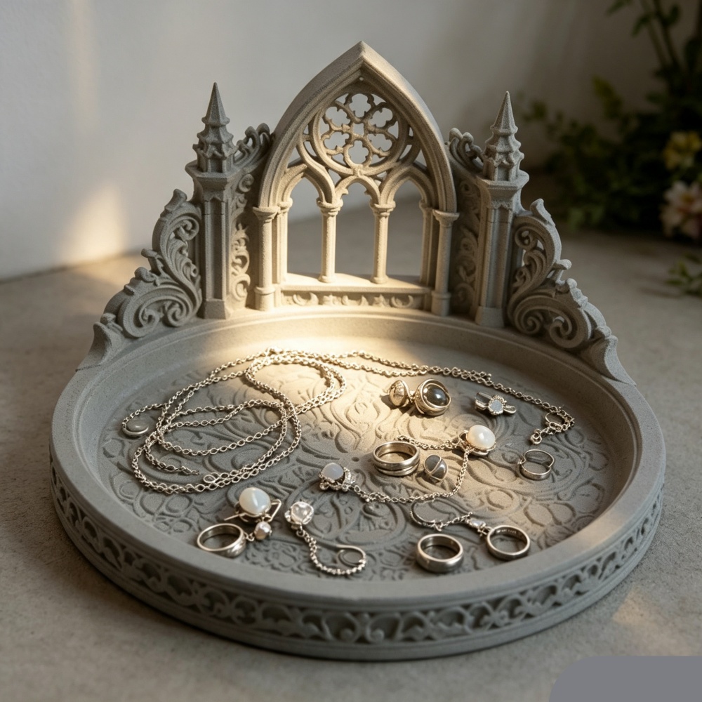 3D Printed White Gothic Cathed - Jewelry Making Desk review and price