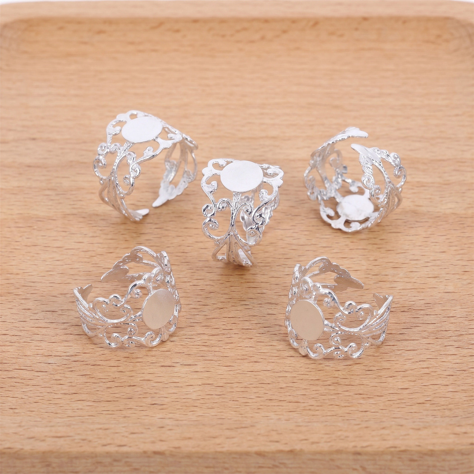 50Pcs Adjustable Oval Flatback - Ring Blank Adjustable review and price