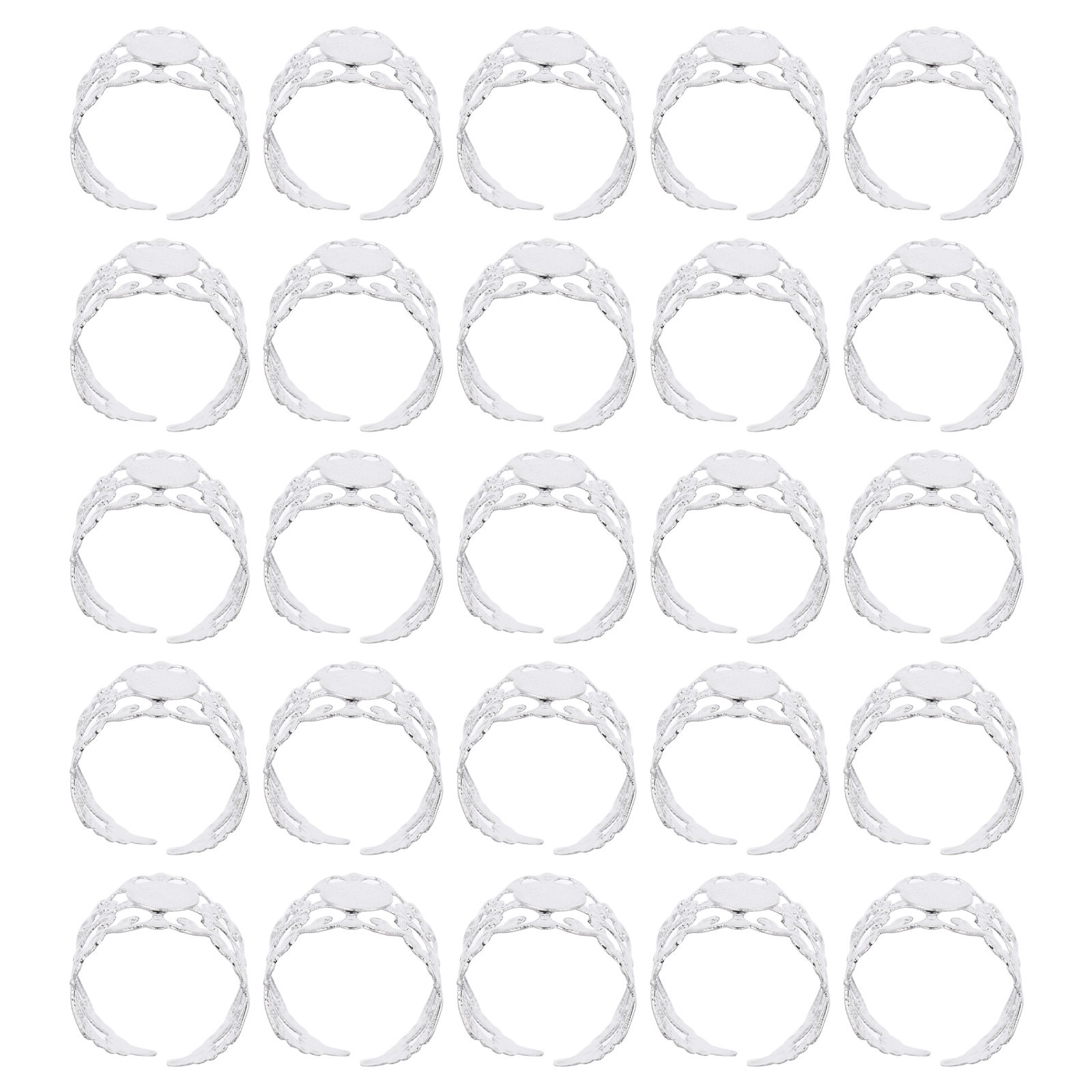 50Pcs Adjustable Oval Flatback - Ring Blank Adjustable review and price